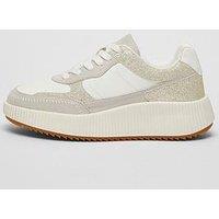 Quiz White Glitter Chunky Trainer
