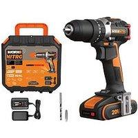 Worx 20V 55Nm Cordless Brushless Hammer Drill With X1 2.0Ah Battery & Charger