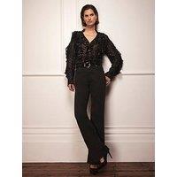 Mint Velvet Fitted Flared Jean - Black