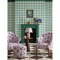 Cath Kidston Painted Gingham Green Wallpaper