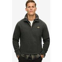 Superdry Contrast Stitch Half Zip Sweat Top-Black