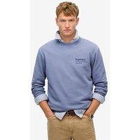 Superdry Core Logo City Backhit Crew Sweat Top-Light Blue