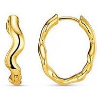 Orelia Wave Oval Hoop Earrings