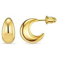 Orelia Tapered Domed Hoop Earrings