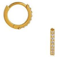 Orelia Pave Mini Micro Hoop Earrings