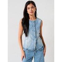 Vero Moda Denim Sleeveless Waistcoat - Blue