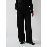 Jdy Louisville Catia Wide Leg Jersey Pant - Black