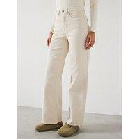 Only Juicy High Waist Comfort Stretch Wide Leg Denim Jean - White
