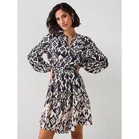 Jdy Printed Long Sleeve Mini Dress - Black