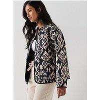 Jdy Printed Quilted Jacket - Black