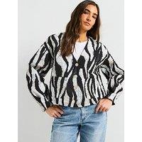 Vero Moda Lulu Long Sleeve Quilted Jacket - Black Stripe