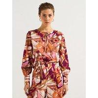 Vero Moda Linea Long Sleeve Woven Top - Multi