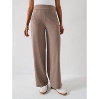 Jdy Louisville Catia Wide Leg Jersey Pant - Brown