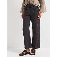 Jdy Wide Leg Tie Waist Loose Trouser - Black