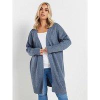 Yours Curve Soft Handle Midi Cardigan - Blue