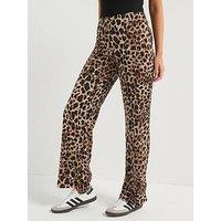 Only Thalia Life High Waist Wide Pant - Leopard Print