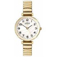 Limit Womens Classic Gold Stainless Steel Expanding Bracelet With White Dial Analogue Watch