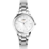 Limit Womens Silver Stainless Steel Bracelet With White Dial Analogue Watch