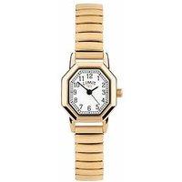 Limit Womens Gold Stainless Steel Expanding Bracelet With White Dial Analogue Watch