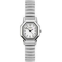 Limit Womens Classic Silver Stainless Steel Expanding Bracelet With Silver White Dial Analogue Watch