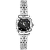 Limit Womens Silver Stainless Steel Bracelet With Black Dial Analogue Watch