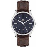 Limit Mens Modern Brown Polyurethane Strap With Blue Dial Analogue Watch