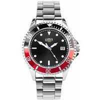 Limit Mens Silver Stainless Steel Bracelet With Black Dial Analogue Watch