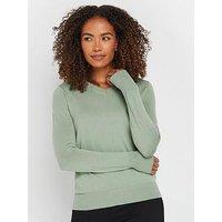 M&Co V-Neck Jumper - Green