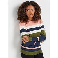 M&Co Striped Crew Neck Jumper - Blue