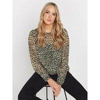 Long Tall Sally Georgette Scoop Neck Blouse - Grey