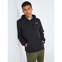 Reebok Mens Identity Small Logo Fleece Hoodie - Black