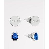 Radley Silver Plated Blue Stone Disc Twin Pack Earrings