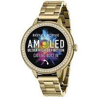 Reflex Active Series 41 Stone Set Gold Bracelet Amoled Smart Calling Watch