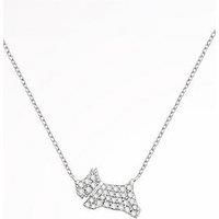 Radley Sterling Silver Stone Set Jumping Dog Pendant Necklace