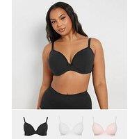 Yours Curve 3 Pack Mesh Padded Bra - Multi