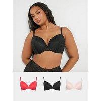Yours Curve 2 Pack Floral Embellished Underwired Bra