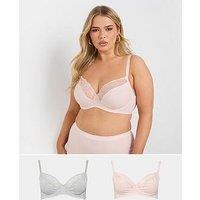 Yours Curve 2 Pack Floral Embellished Padded Bra