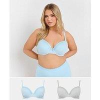 Yours Curve 2 Pack Floral Embellished Padded Bra