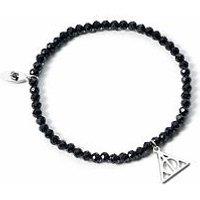 Harry Potter Semi Precious Stone Bracelet With Sterling Silver Deathly Hallows Charm