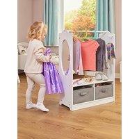 Liberty House White Wooden Dress Up Unit With Grey Storage Bins