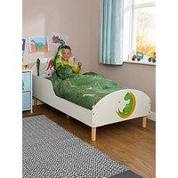 Liberty House White Toddler Bed With Dinosaur Decal