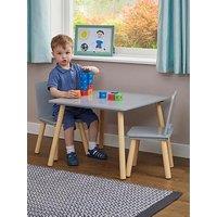 Liberty House Kids Grey And Pinewood Table And Two Chairs Set