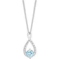 H. Samuel Sterling Silver & Blue Topaz Diamond Infinity Pendant