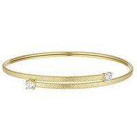 H. Samuel 9Ct Yellow Gold Cubic Zirconia Flexi Bangle