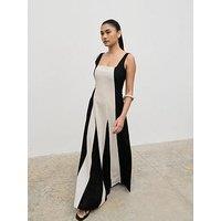 Pretty Lavish Ella Square Neck Contrast Maxi Dress - Multi