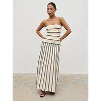 Pretty Lavish Serena Bandeau Contrast Stripe Knit Midaxi Dress