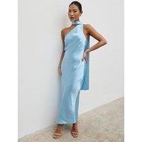 Pretty Lavish Sheree One Shoulder Scarf Maxi Dress - Sky Blue