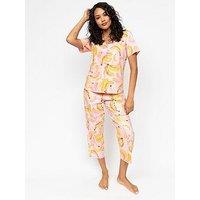Cyberjammies Betsy Light Pink Banana Print S/Slv Pyjama Set
