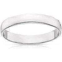 H. Samuel Platinum 3Mm Heavy D Shape Wedding Ring