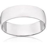 H. Samuel Platinum 6Mm Heavy D Shape Wedding Ring